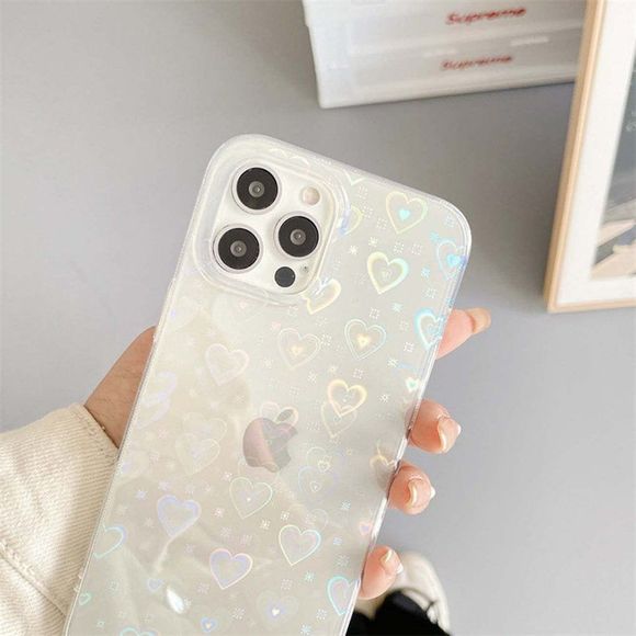 Fycyko Compatible with iPhone 11 Case with Clear Glitter Heart Pattern for Women - Picture 6 of 8